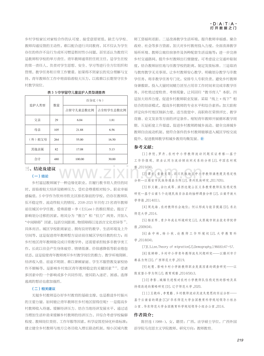 影响乡村青年教师稳定性因素的社会调查--以钦州市Q镇S中学为个案.pdf_第3页