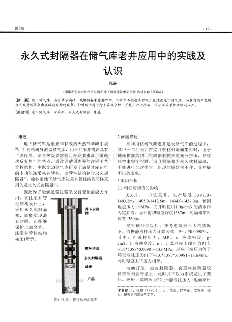 永久式封隔器在储气库老井应用中的实践及认识.pdf_第1页