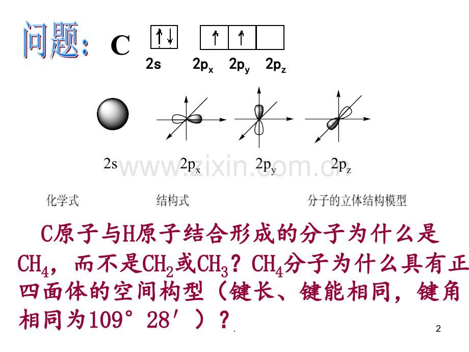 分子的空间构型---杂化轨道理论PPT课件.ppt_第2页