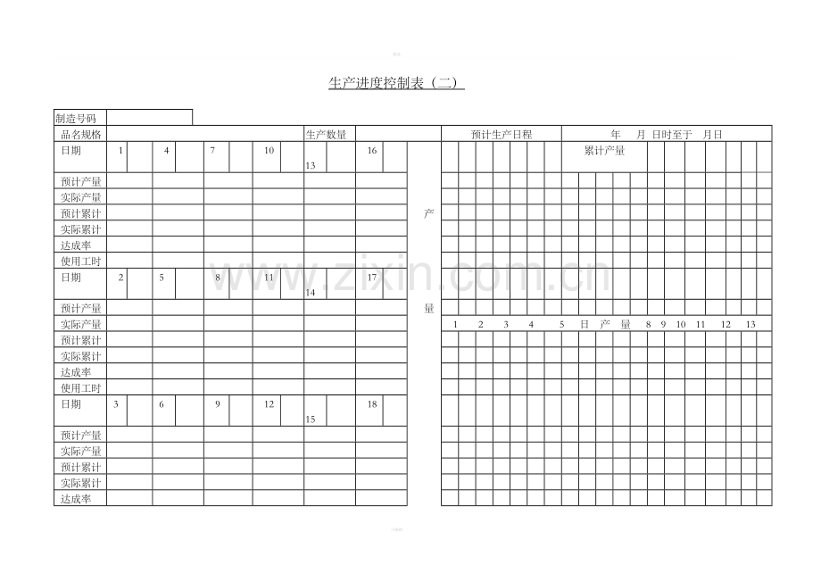 二十二、生产进度控制表（二）.doc_第1页