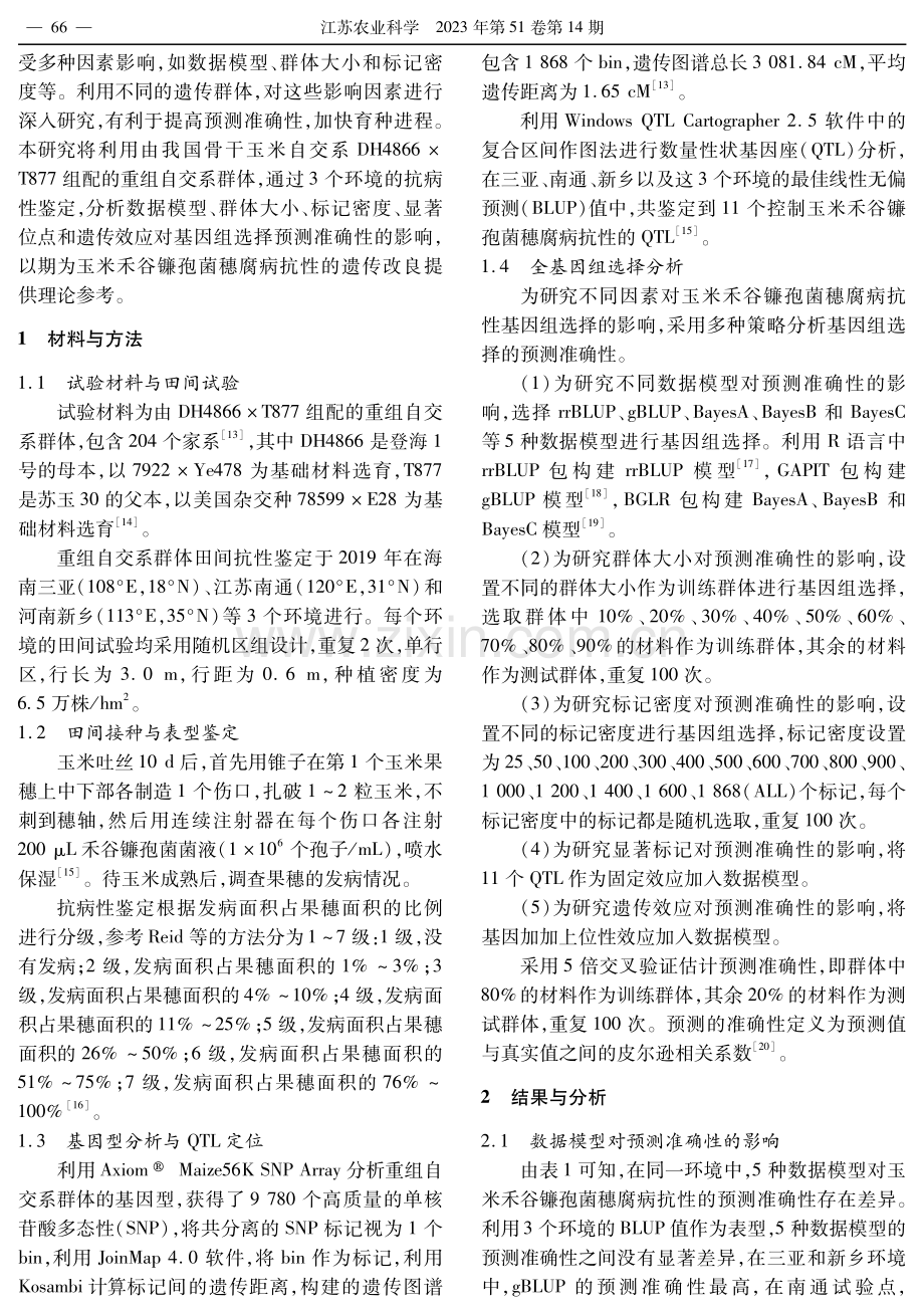 玉米禾谷镰孢菌穗腐病抗性基因组选择研究.pdf_第2页