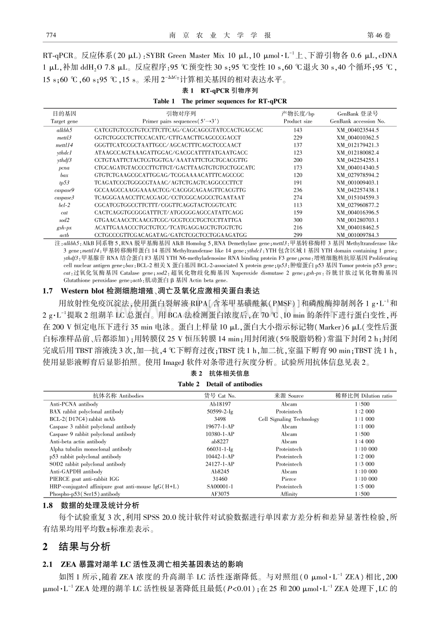 玉米赤霉烯酮对湖羊睾丸间质细胞毒性及m6A甲基化修饰相关基因表达的影响.pdf_第3页