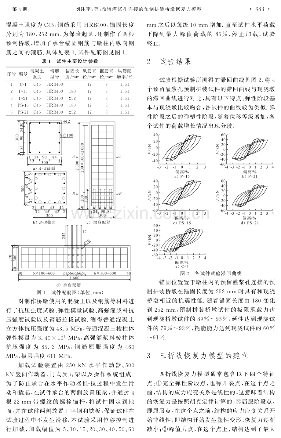 预留灌浆孔连接的预制拼装桥墩恢复力模型.pdf_第2页