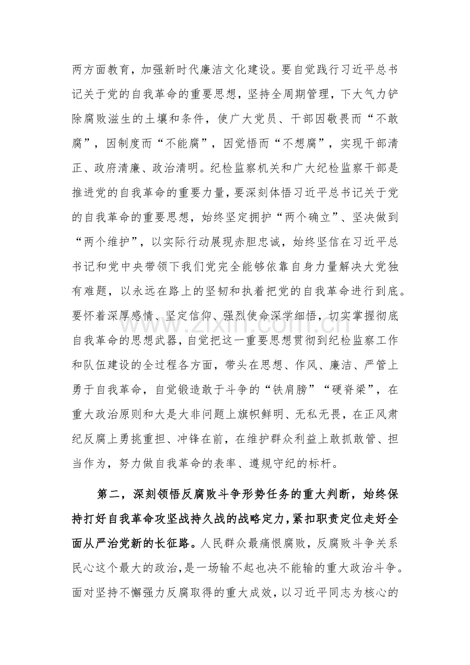 在学习贯彻关于党的自我革命的重要思想与二十届纪委三次全会精神专题培训班上的讲话提纲范文.docx_第3页