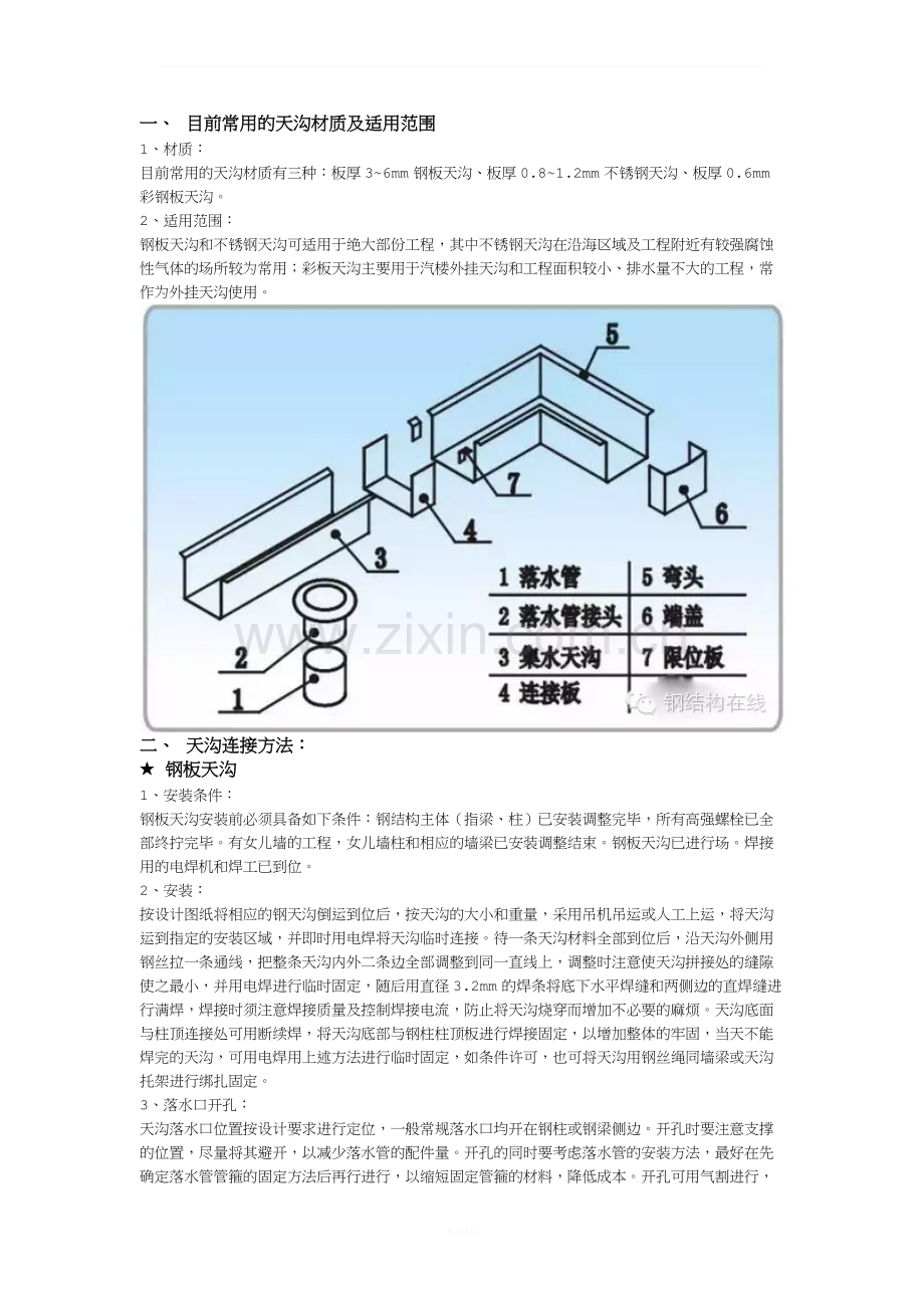 钢结构天沟安装操作技术交底.doc_第1页