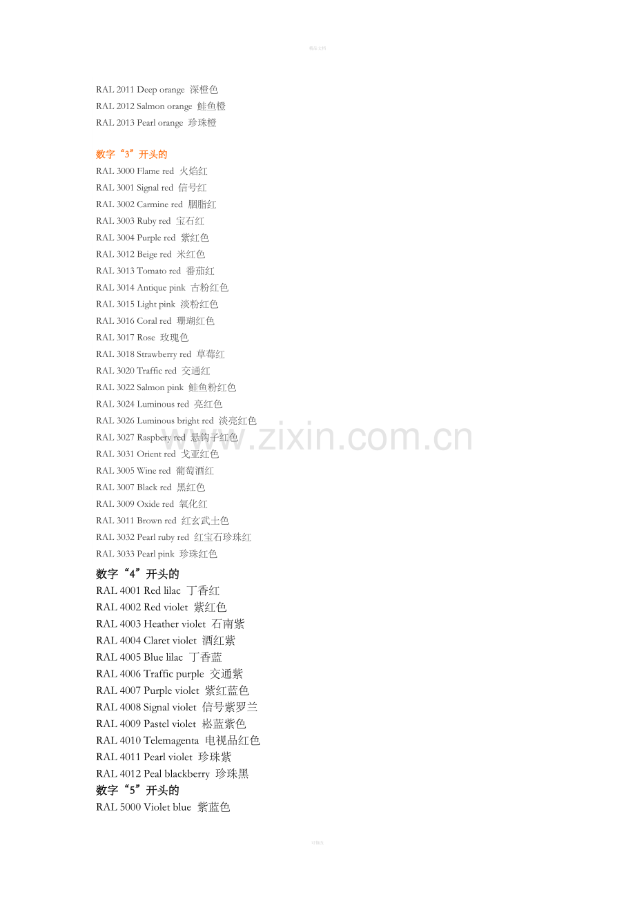 RAL色卡对照表.doc_第2页