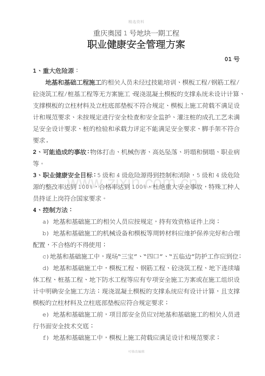 职业健康安全管理方案改.doc_第1页