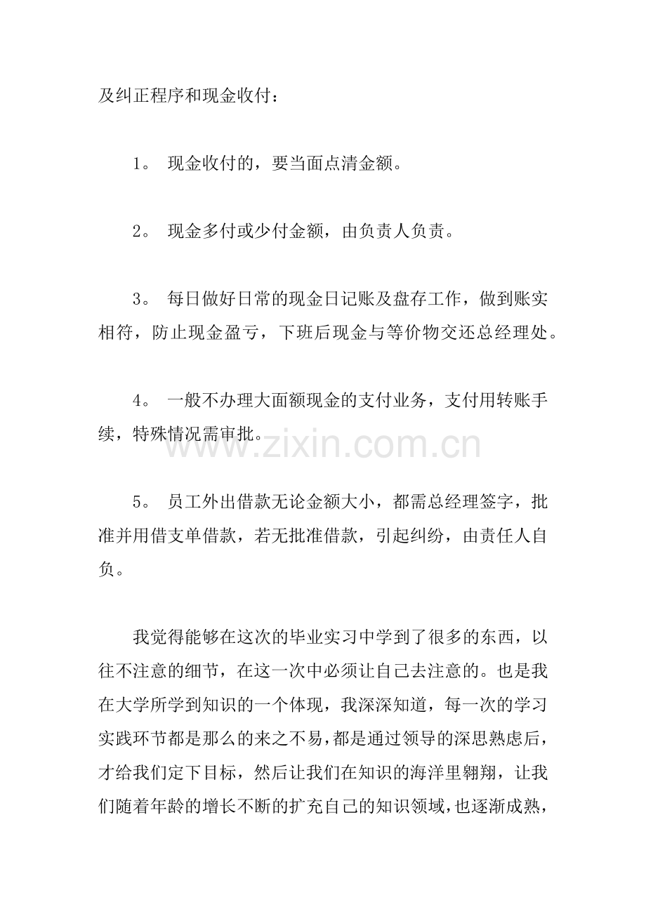 XX大学生实习期出纳工作总结4篇.docx_第3页