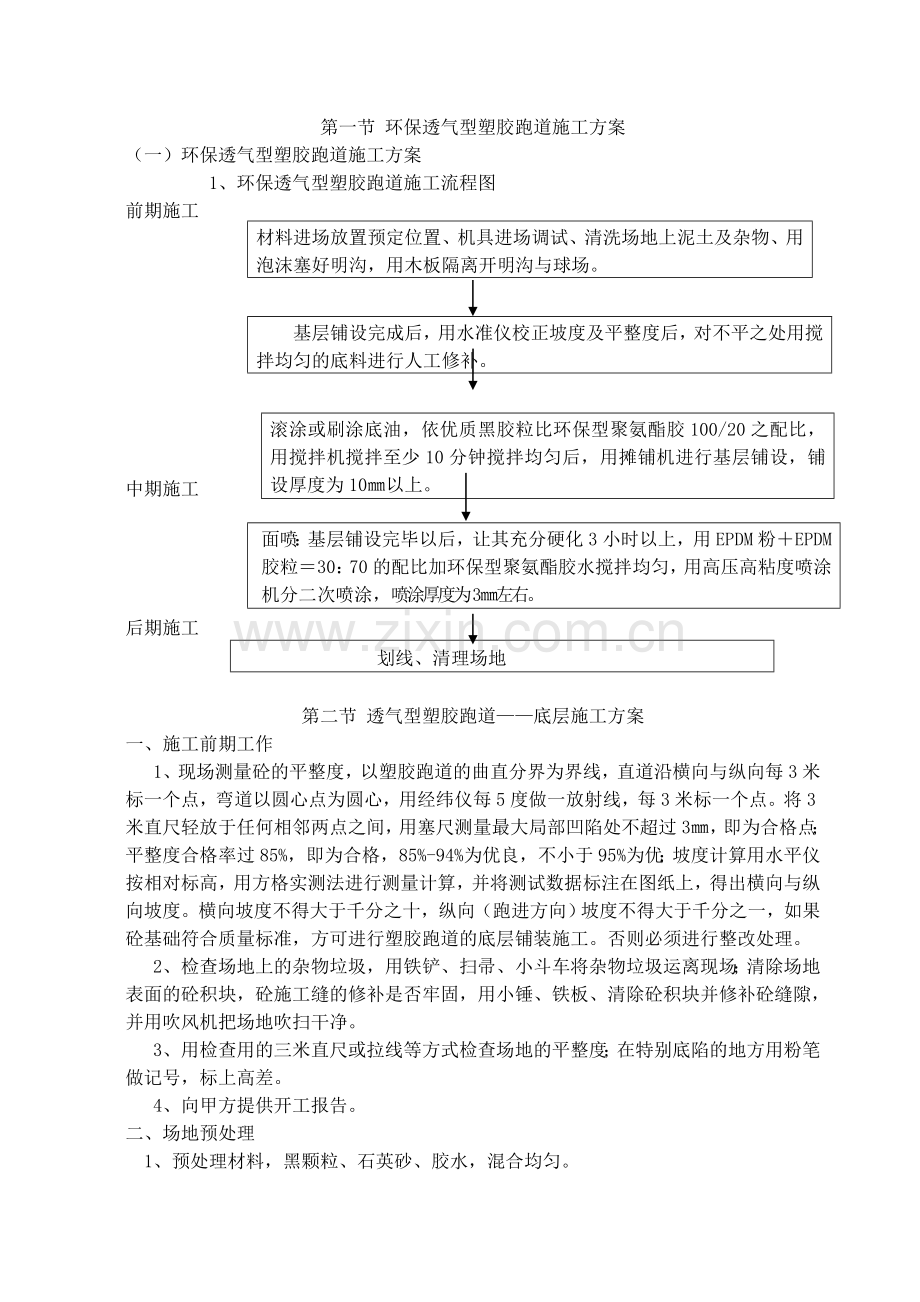 环保透气型塑胶跑道施工方案.doc_第1页