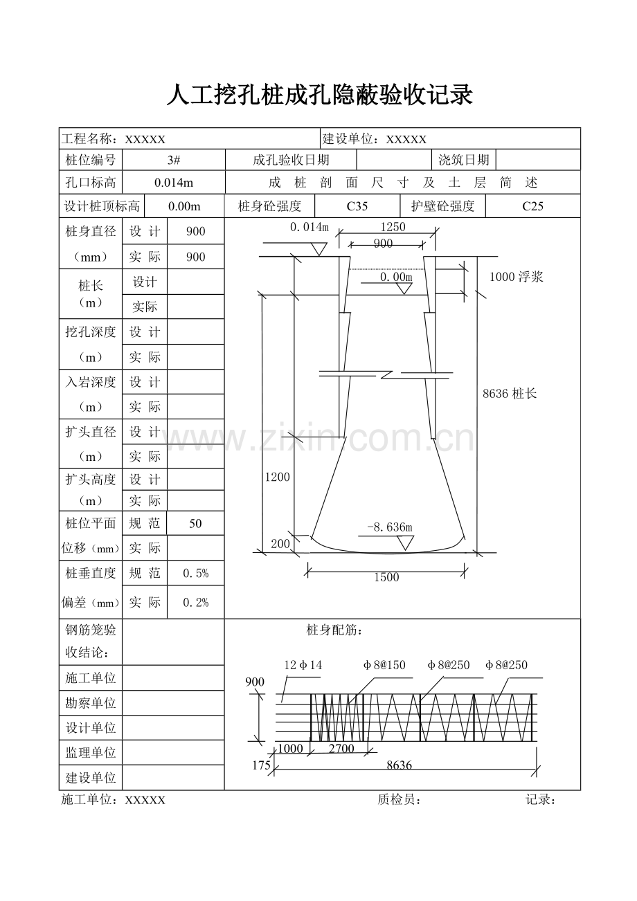 人工挖孔桩成孔隐蔽验收记录.doc_第3页