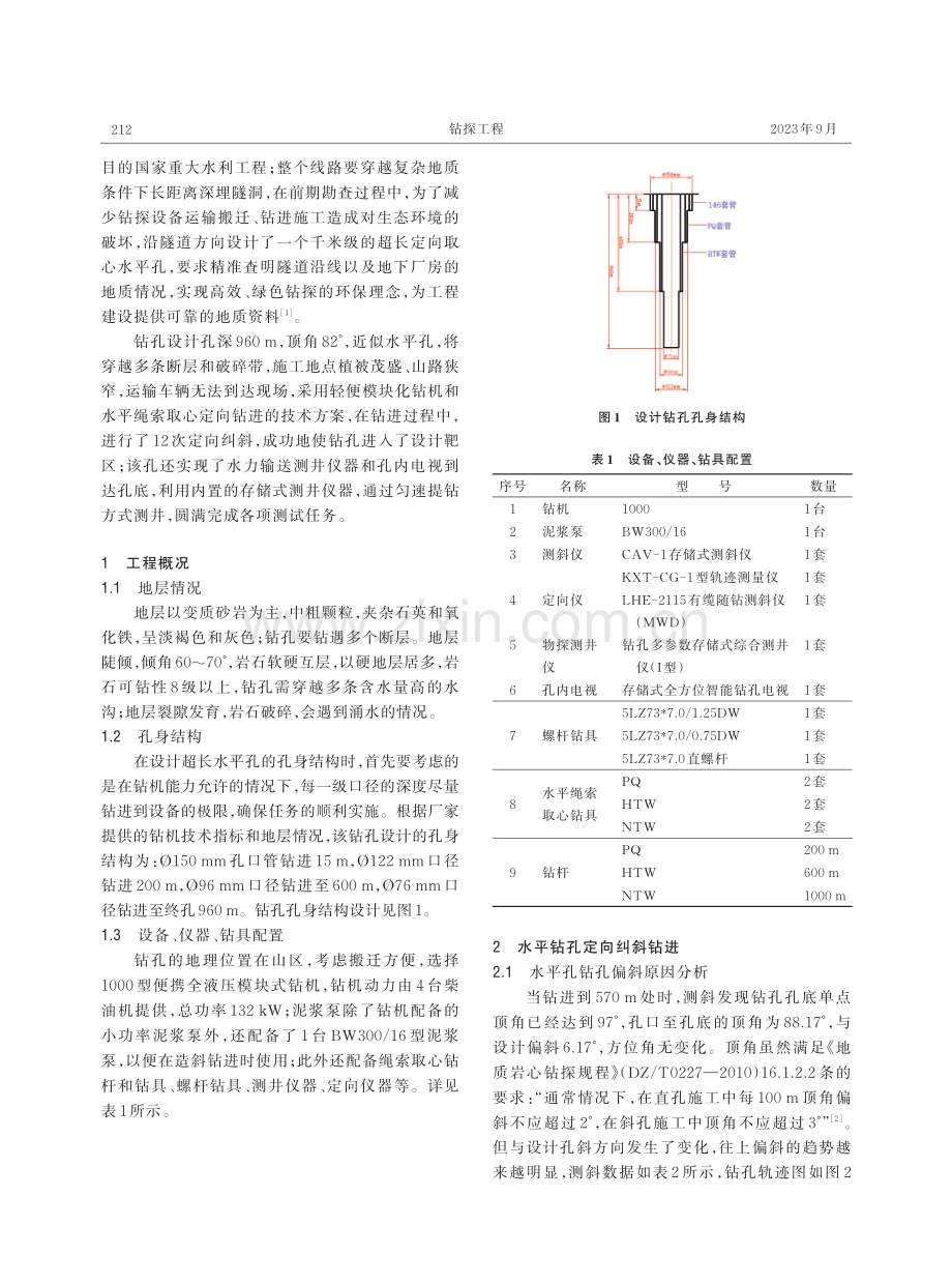 超长水平孔绳索取心定向纠斜钻进及测井技术研究示范.pdf_第2页