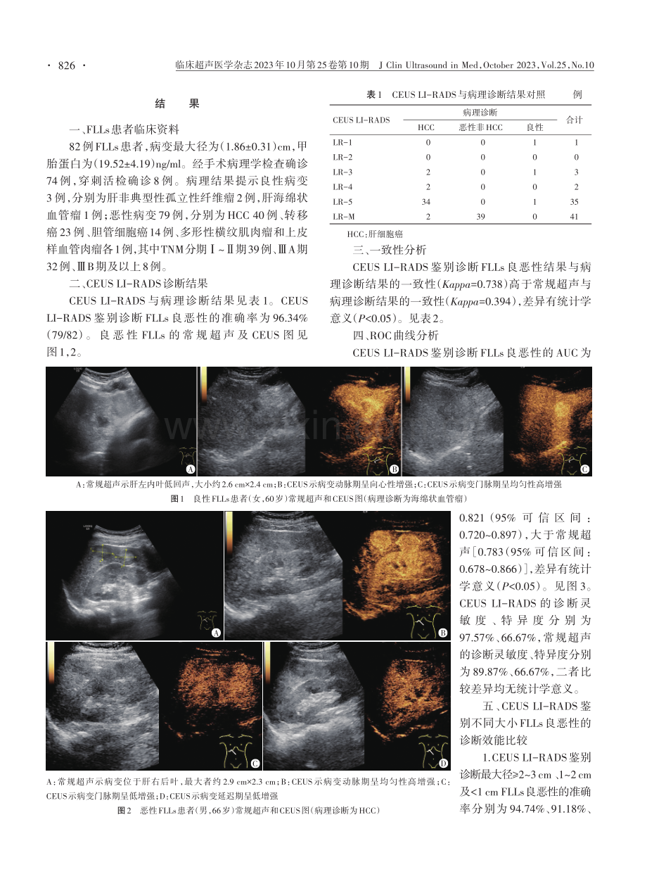 超声造影LI-RADS鉴别诊断最大径≤3 cm肝脏局灶性病变的临床价值.pdf_第3页