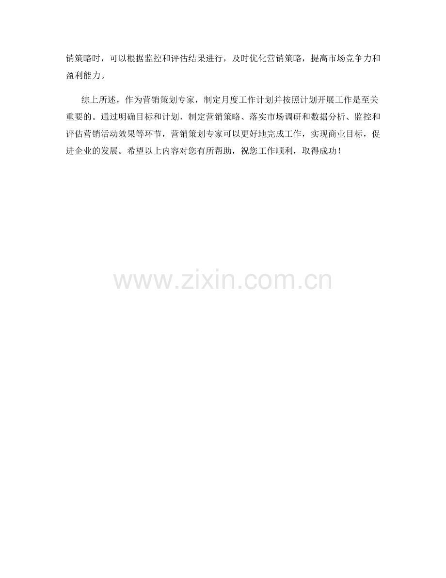 营销策划专家月度工作计划.docx_第2页