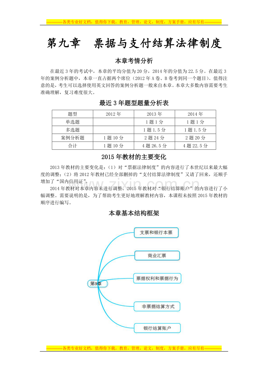 注册会计师考试《经济法》考点解读第09章-票据与支付结算法律制度01.doc_第1页