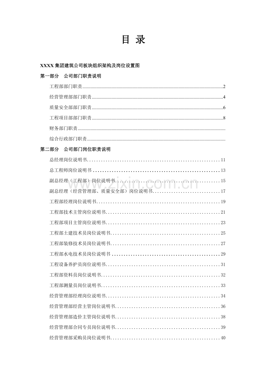 XXXX集团建司部门及岗位职责说明201110.doc_第2页