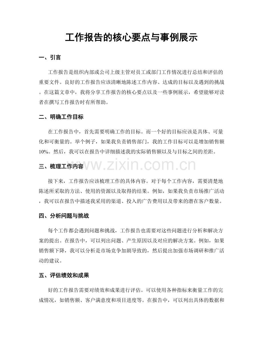 工作报告的核心要点与事例展示.docx_第1页