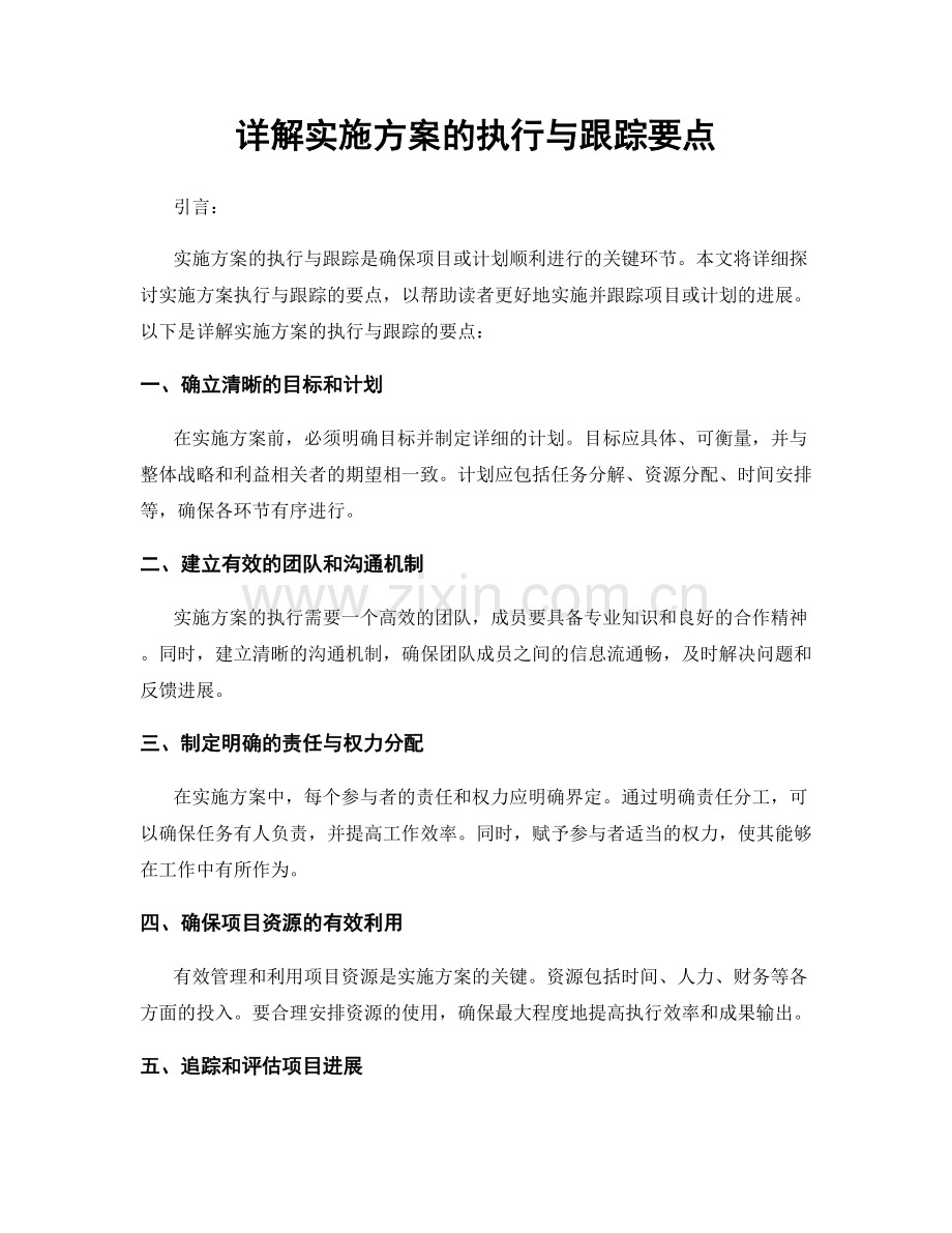 详解实施方案的执行与跟踪要点.docx_第1页