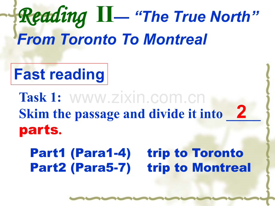 用unit5TheTrueNorthfromTorontotoMontreal.pptx_第2页