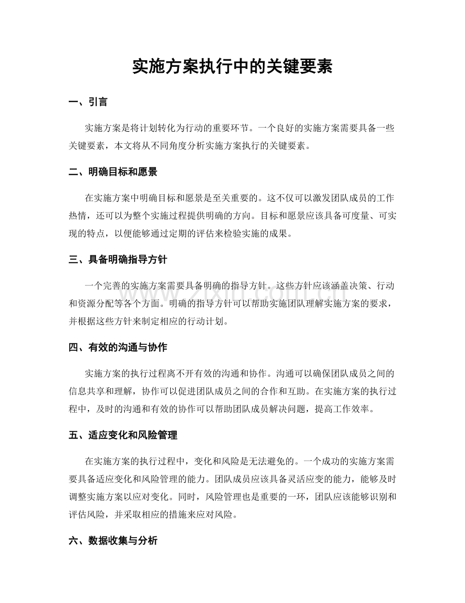 实施方案执行中的关键要素.docx_第1页