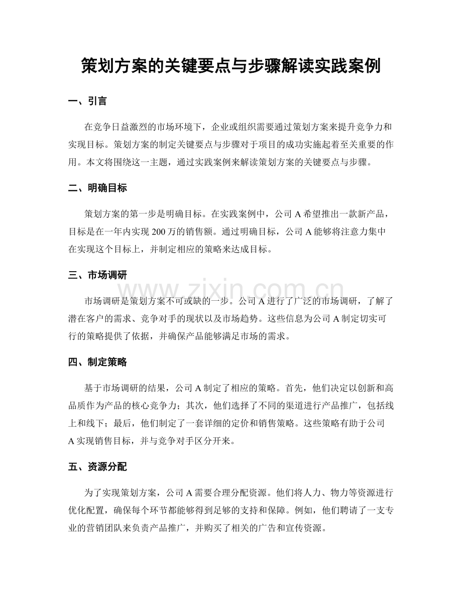 策划方案的关键要点与步骤解读实践案例.docx_第1页