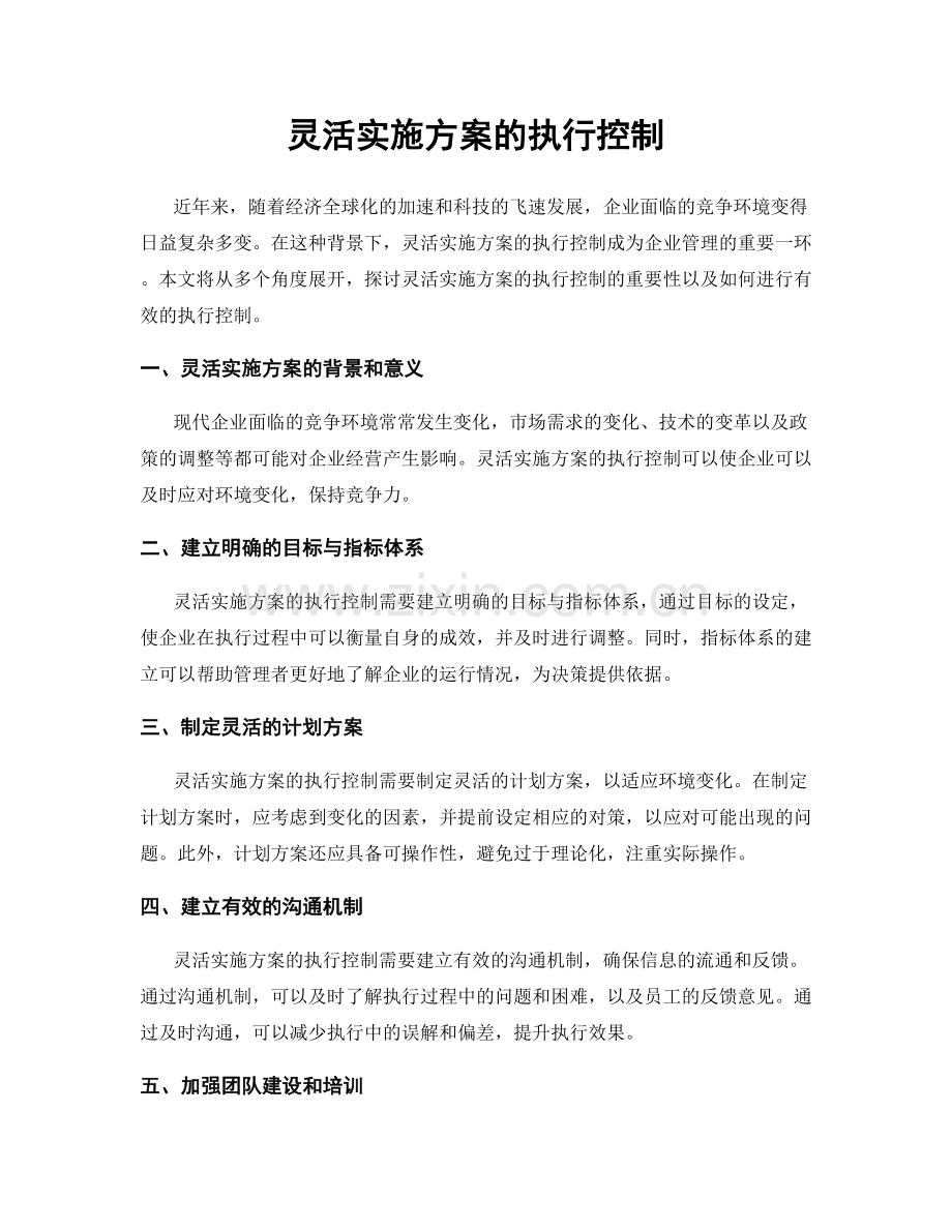 灵活实施方案的执行控制.docx_第1页