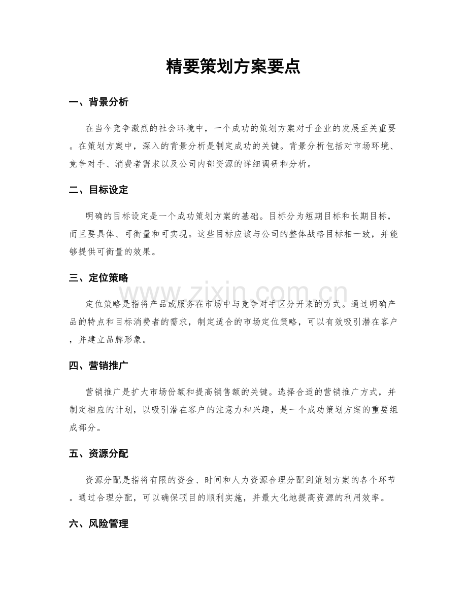 精要策划方案要点.docx_第1页