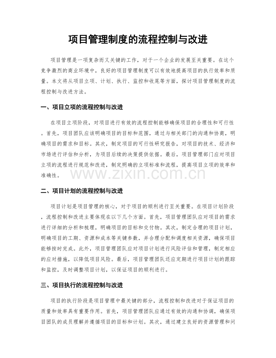 项目管理制度的流程控制与改进.docx_第1页