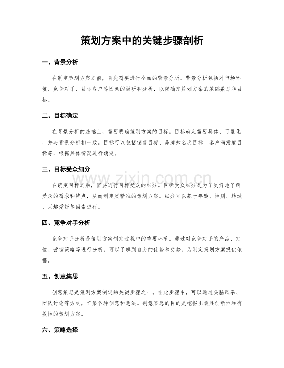 策划方案中的关键步骤剖析.docx_第1页