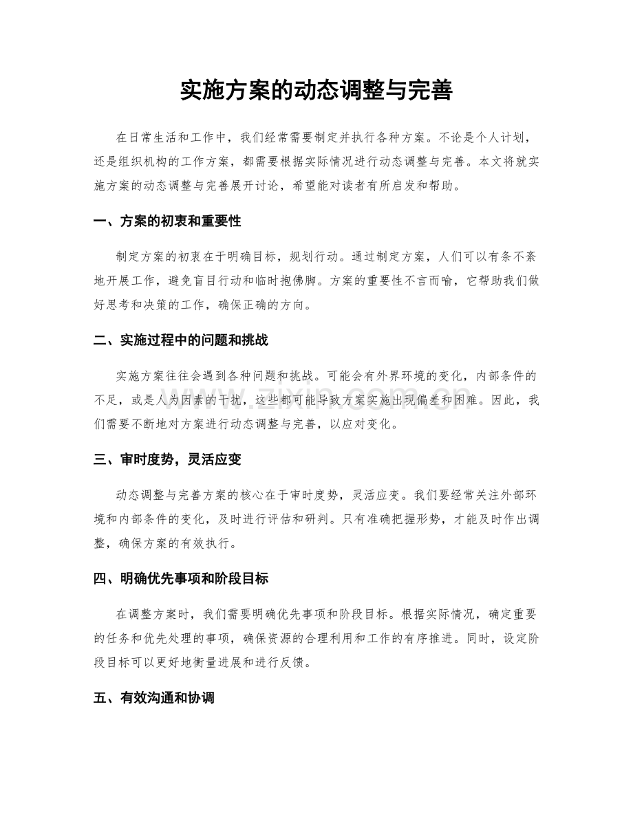 实施方案的动态调整与完善.docx_第1页