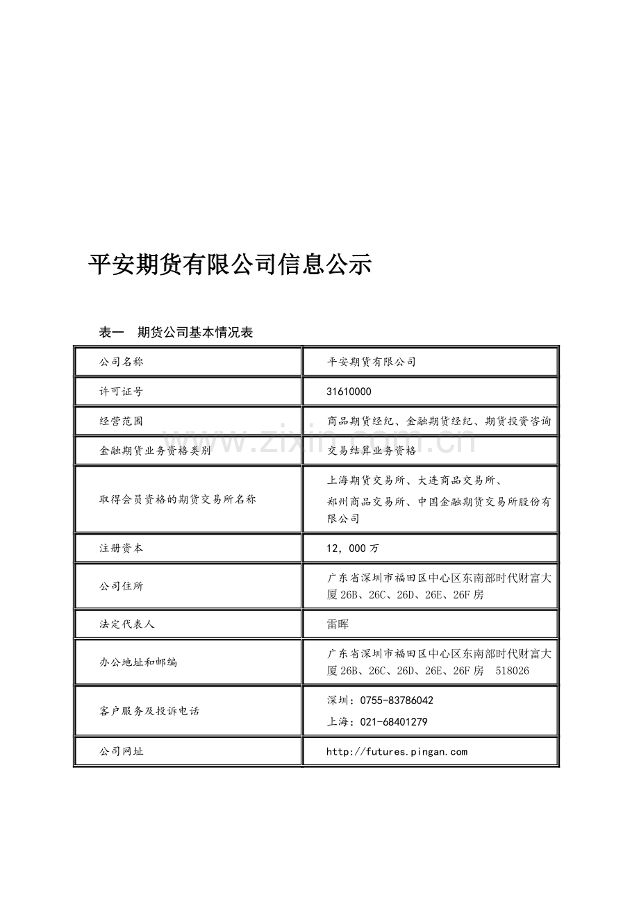 信息披露事务管理制度---平安期货.doc_第1页