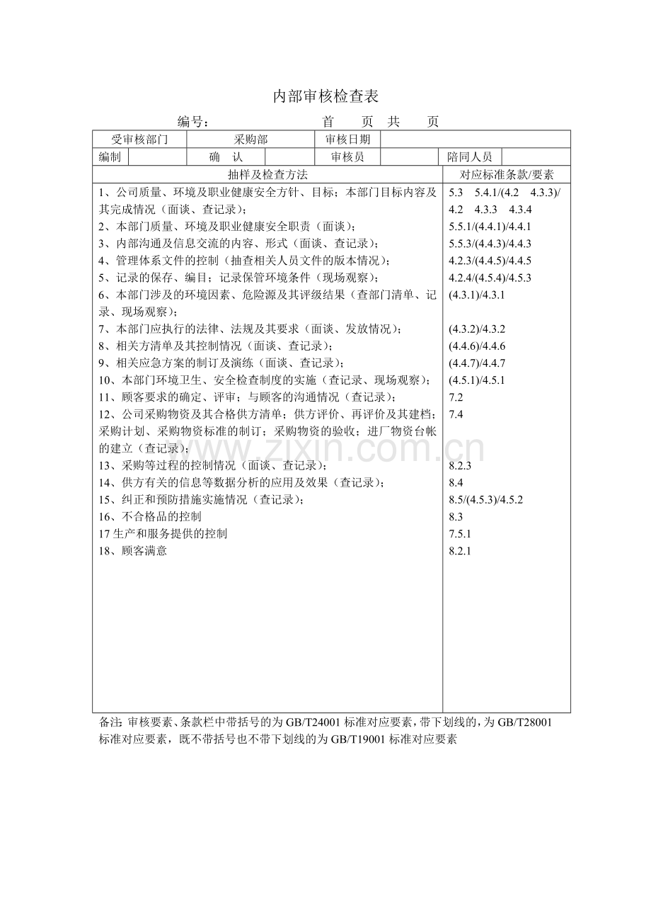 2011年内审检查表.doc_第2页