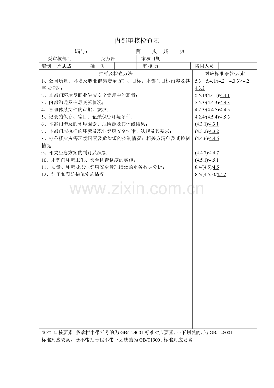 2011年内审检查表.doc_第3页