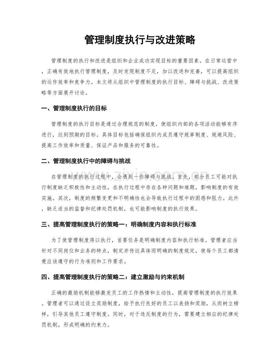 管理制度执行与改进策略.docx_第1页