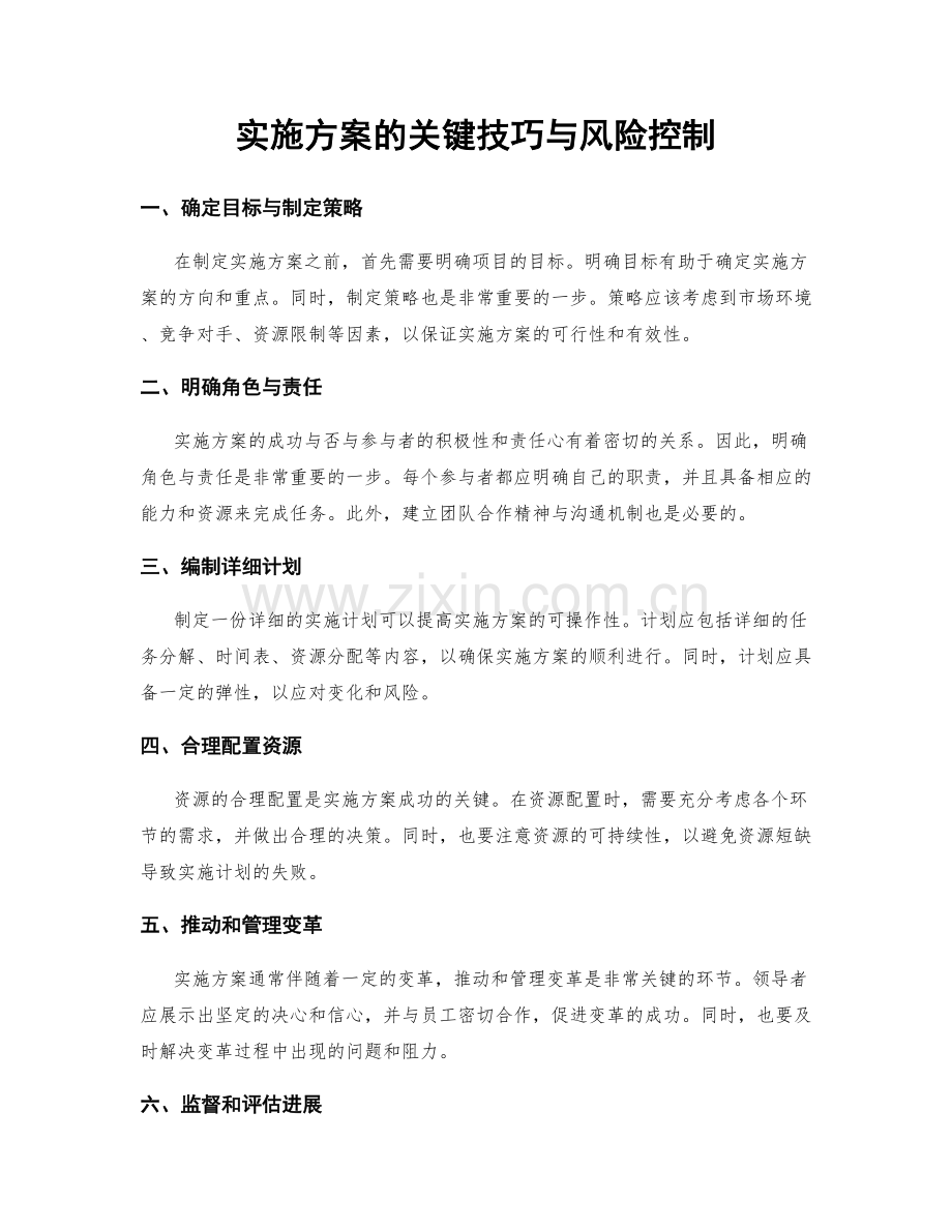 实施方案的关键技巧与风险控制.docx_第1页