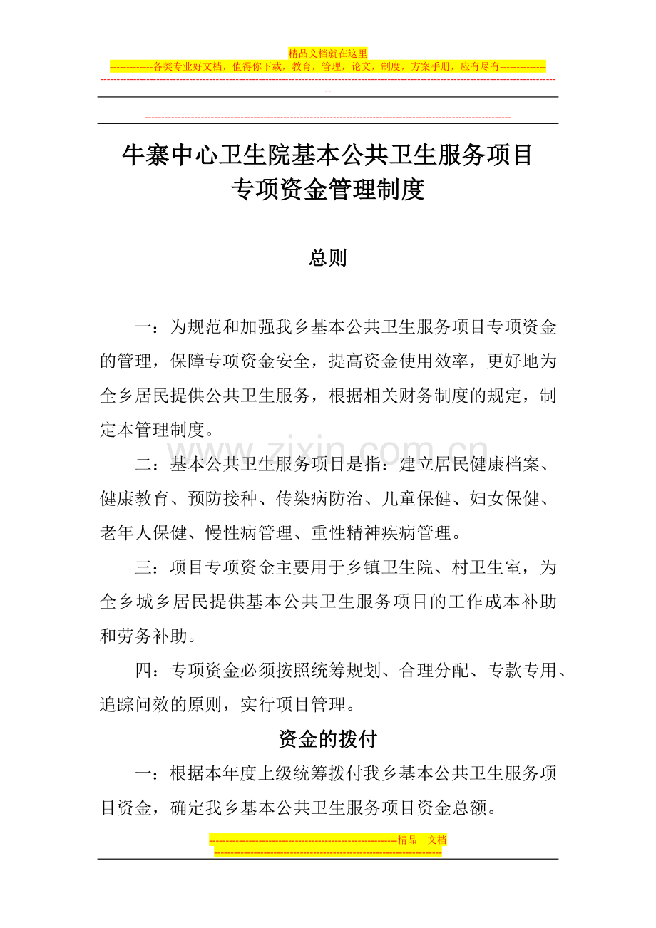 公卫项目专项资金管理制度.doc_第1页