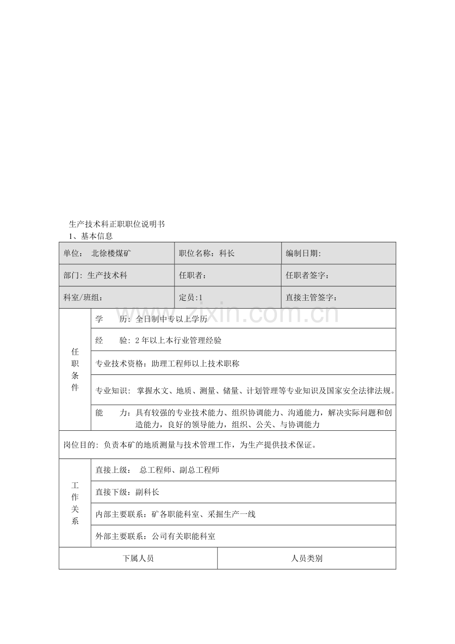 (新)生产技术科职位说明书.doc_第1页