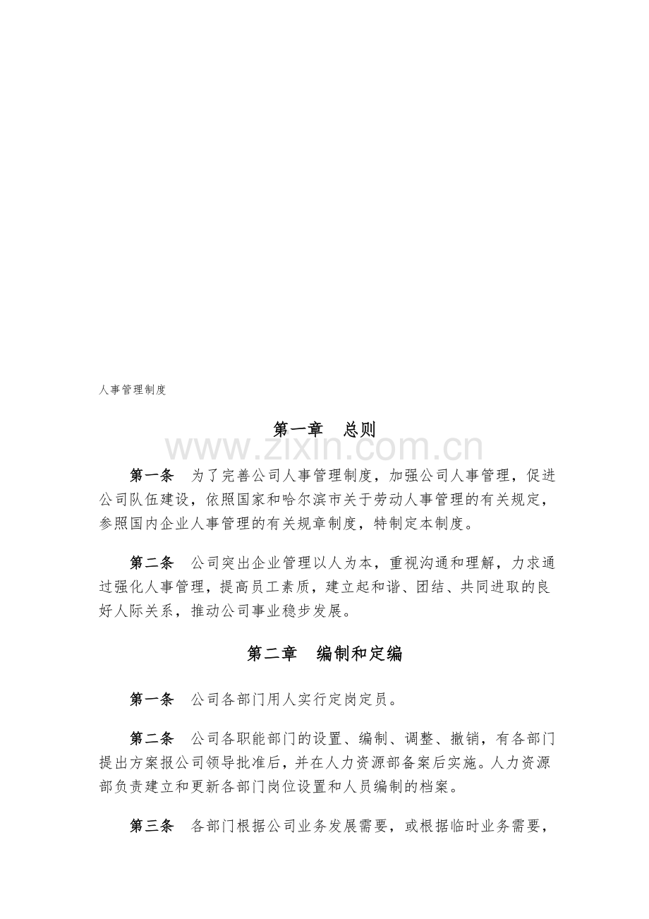 软件开发分公司人事管理制度.doc_第1页