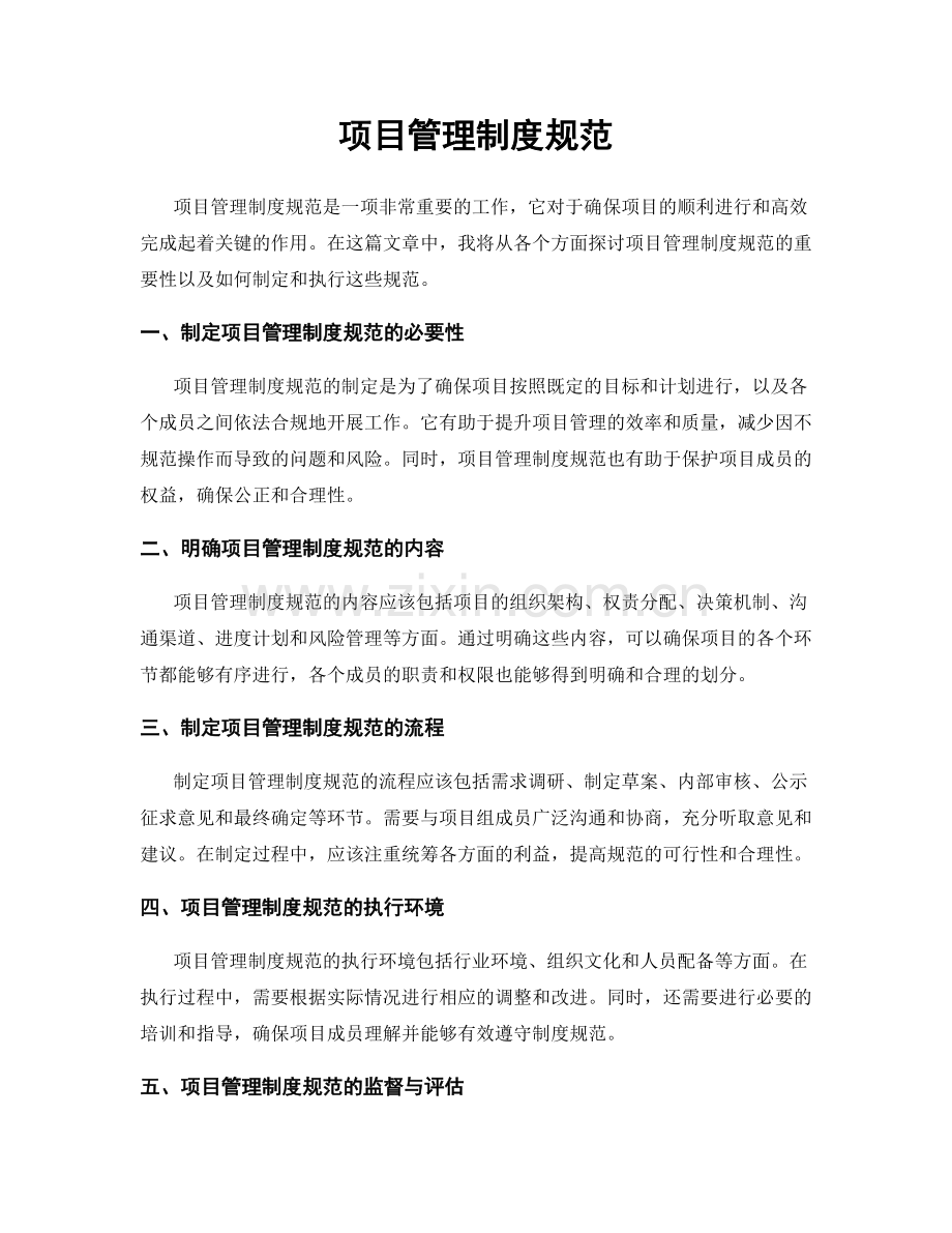 项目管理制度规范.docx_第1页