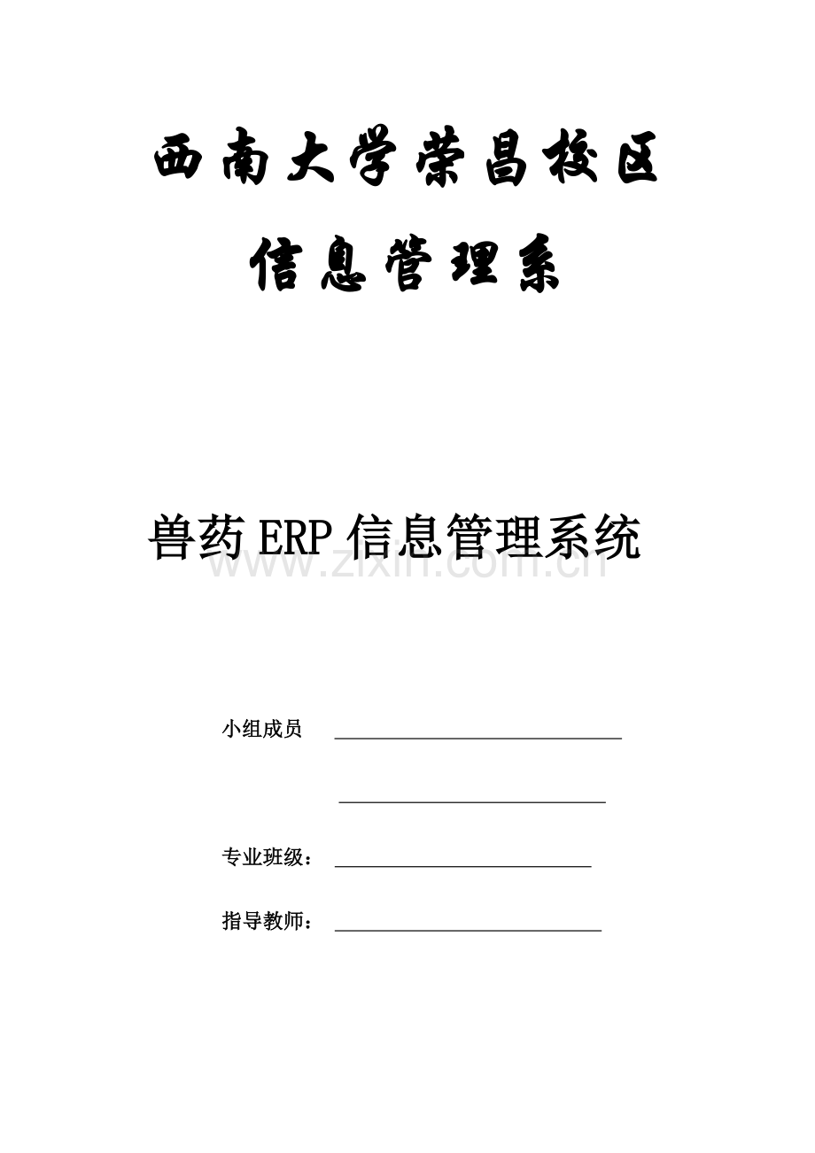 兽药ERP信息管理系统.doc_第1页