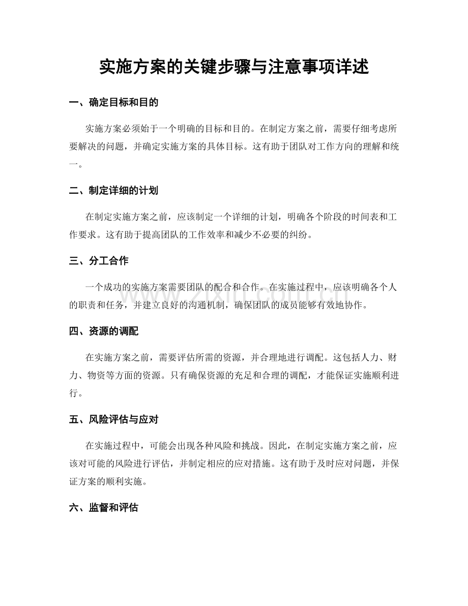 实施方案的关键步骤与注意事项详述.docx_第1页