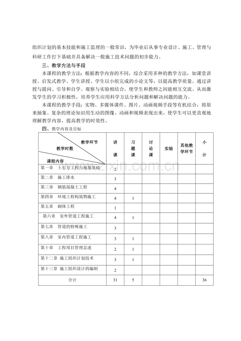 《环境工程施工》课程教学大纲.doc_第2页