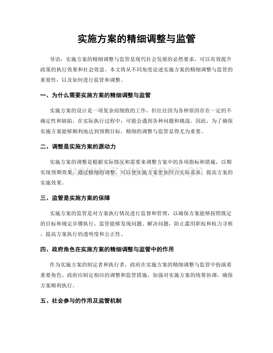 实施方案的精细调整与监管.docx_第1页