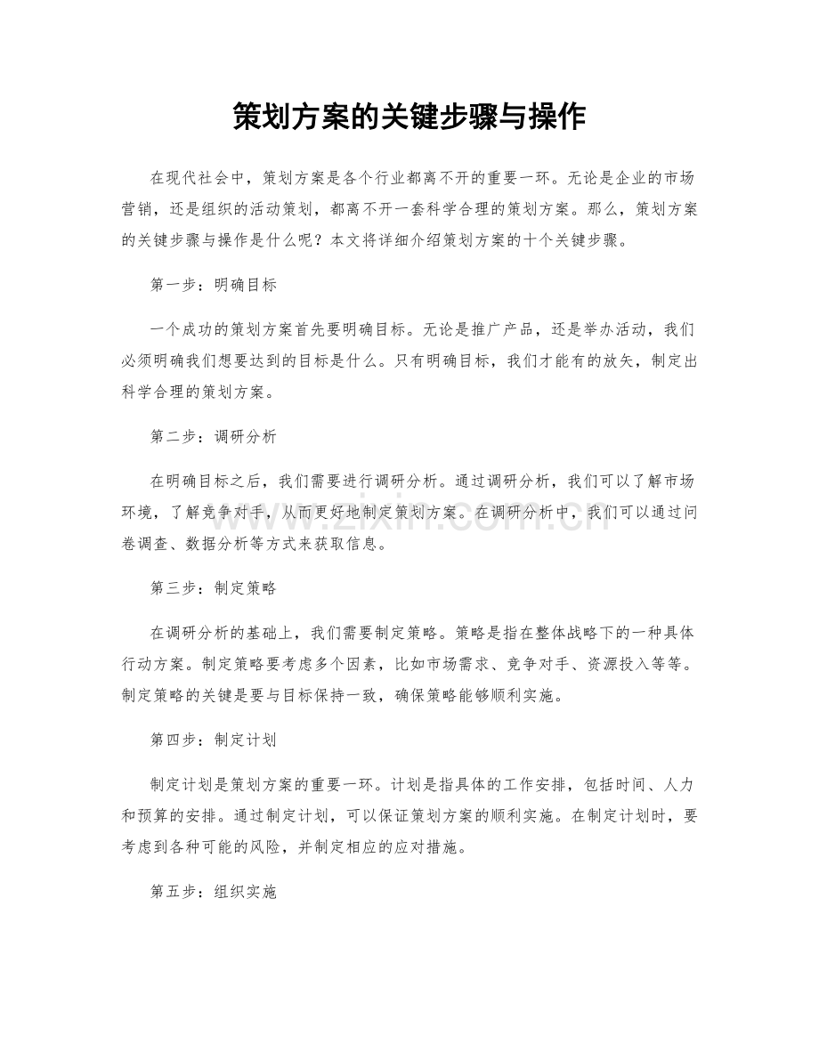 策划方案的关键步骤与操作.docx_第1页