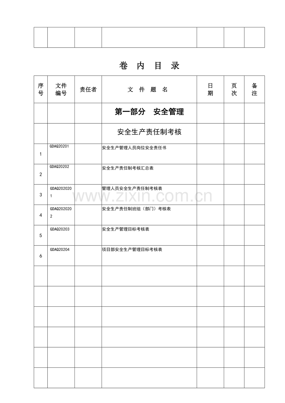 广东省安全资料统一用表卷内目录2011..doc_第3页