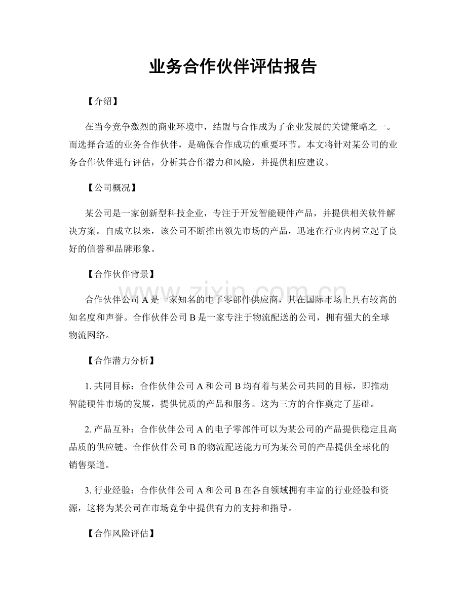 业务合作伙伴评估报告.docx_第1页