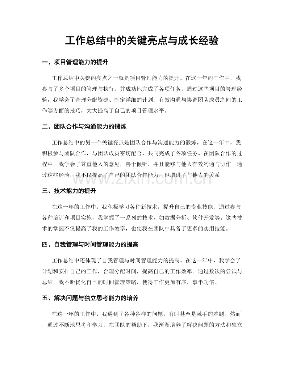 工作总结中的关键亮点与成长经验.docx_第1页