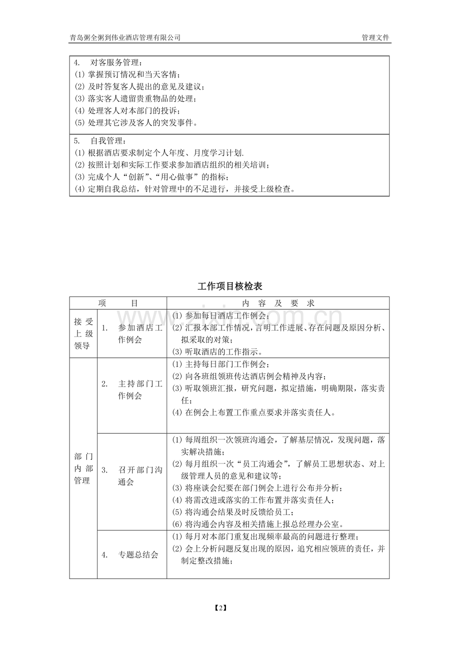 2014年五星级酒店管理细则——08003前厅经理岗位说明书.doc_第2页