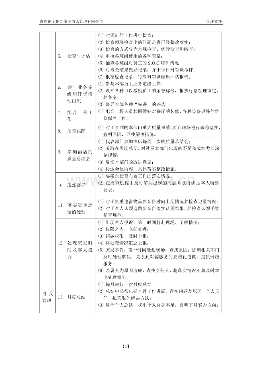 2014年五星级酒店管理细则——08003前厅经理岗位说明书.doc_第3页