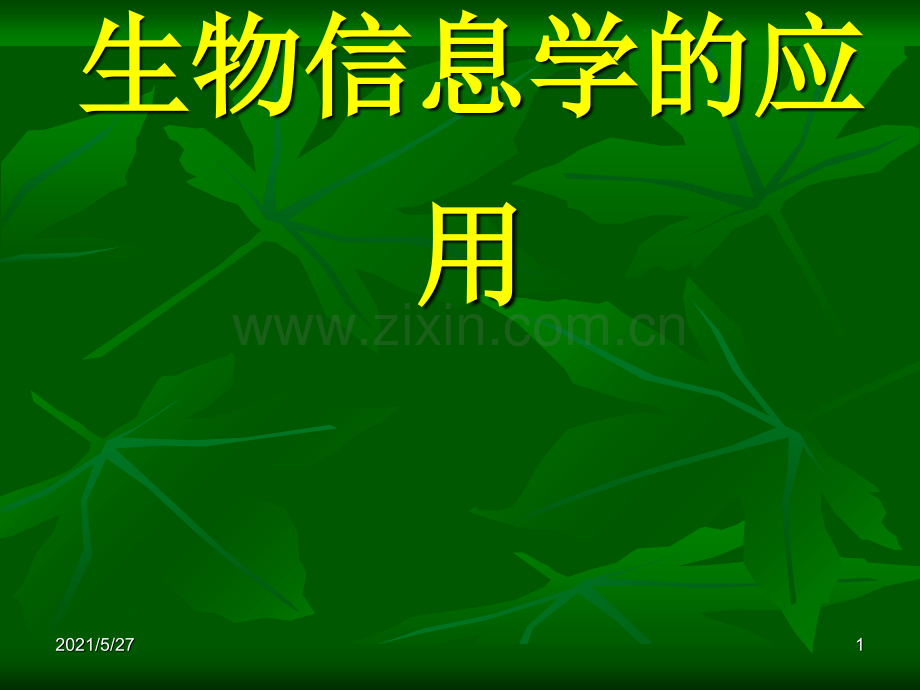 生物信息学的应用.ppt_第1页