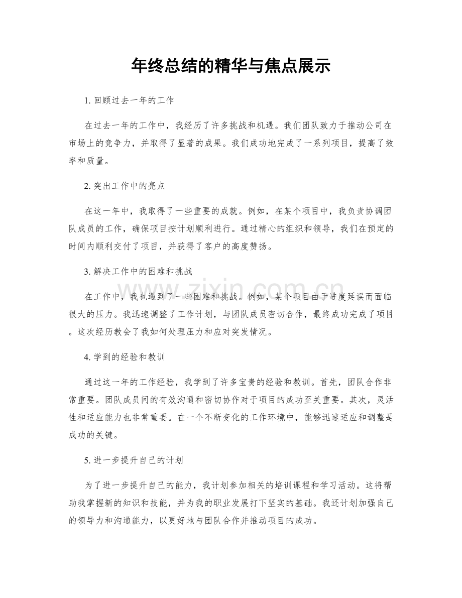 年终总结的精华与焦点展示.docx_第1页